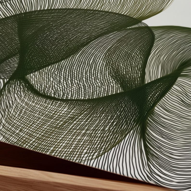 Organische moderne Wandkunst | Abstrakte botanische Linie Kunstdruck | Efeu in Blüte Bild 9