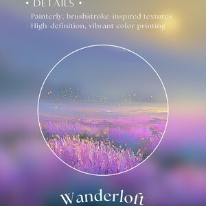 Moonlit Lavender Fields Print | Etherial Art | Peaceful Bedroom Wall Art image 8