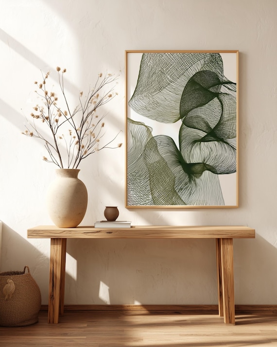 Organic Modern Art – Botanical Abstract Wall Art Print, Entwined Ivy