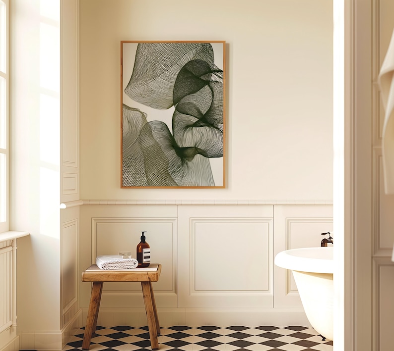 Organische moderne Wandkunst | Abstrakte botanische Linie Kunstdruck | Efeu in Blüte Bild 4