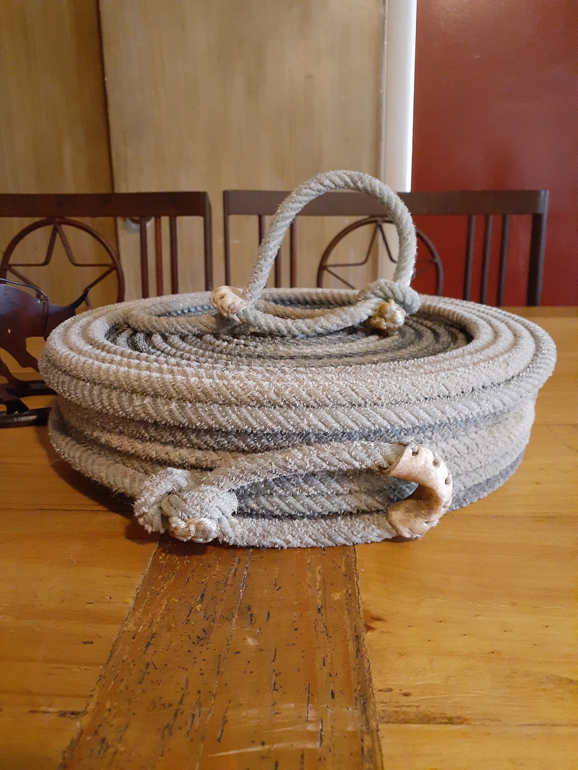 Lariat Rope Basket With Lid Etsy