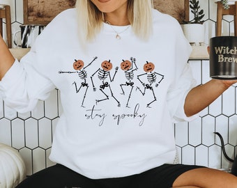 Dancing Skeletons PNG. Distressed Halloween PNG. Spooky Season PNG. Stay Spooky.