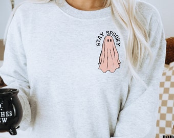 Stay Spooky Ghost PNG. Distressed Halloween PNG. Spooky Season PNG. Ghost png.