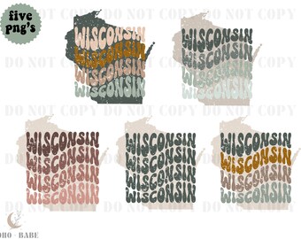 Wisconsin PNG. Distressed Wisconsin PNG. State PNG. Groovy Wisconsin png.