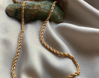 Gold Rope Chain Necklace, Gift for Her