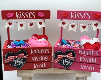 Valentine's Day Kissing Booth/Kissing Booth/Valentine's Day Gift/Valentine's Day Decor/Valentine's Day/Kisses/Valentines Day Tiered Tray