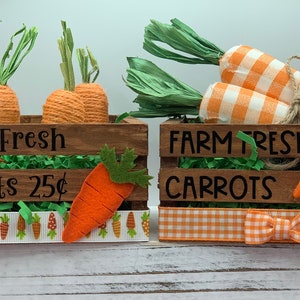 Easter Decor/Mini Carrots/Farm Fresh Carrots /Farm Fresh Carrots Mini Crate/Easter Carrot Crate/Easter Tiered Tray/Crate of Carrots/Carrots