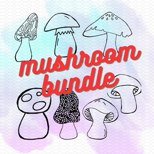 7 Pilze Bundle svg, png, dxf, eps digitale Datei sofortiger Download