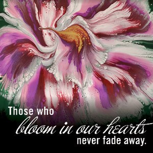 Carte de deuil Bloom Flower Painting Design