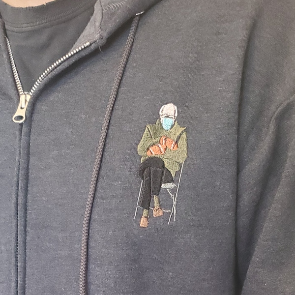 Bernie Sitting Embroidered Fullzip hooded sweater
