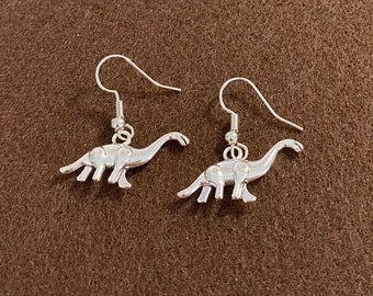 Handmade Silver Dinosaur Earrings