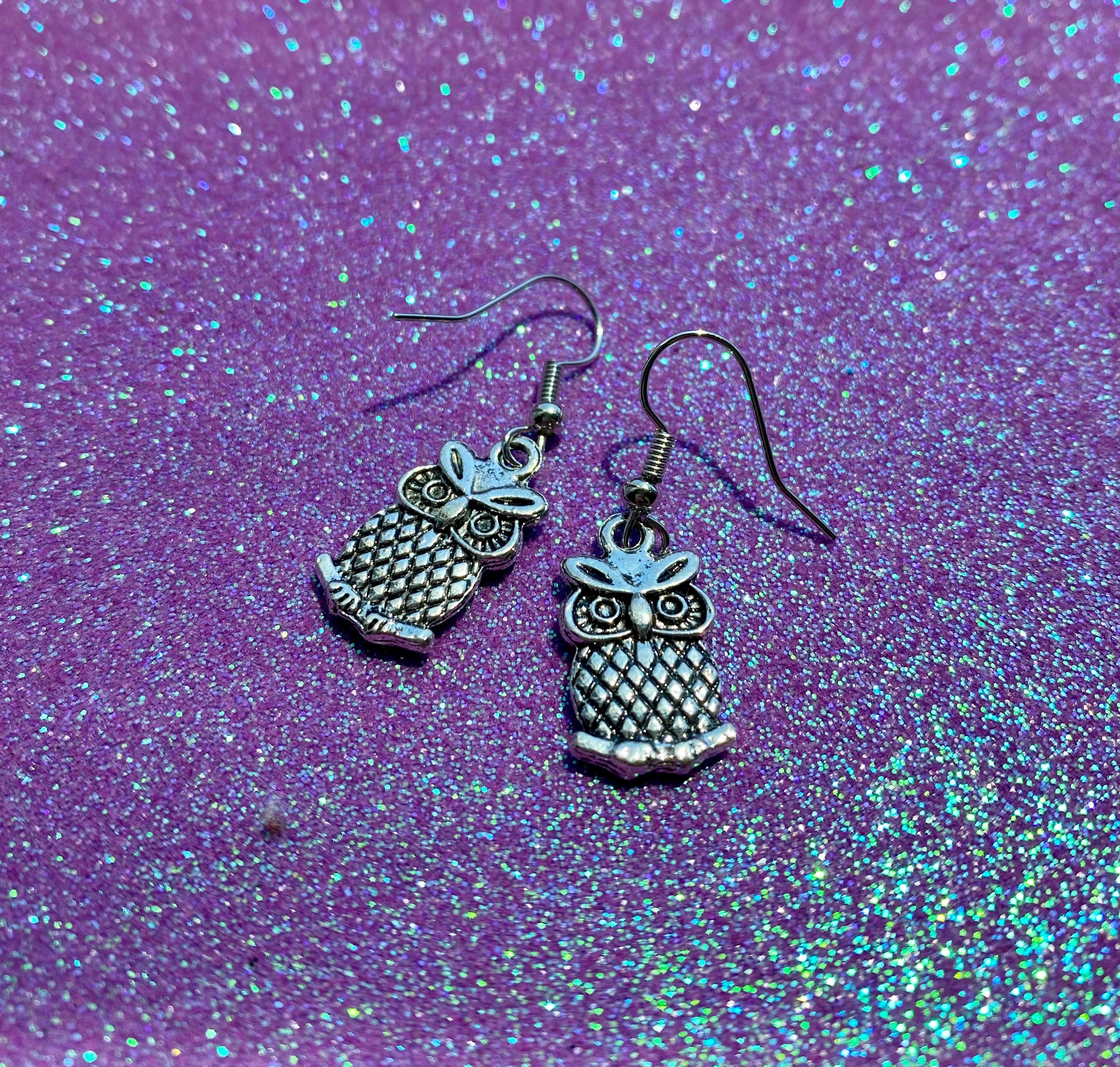 Handmade Silver Owl Earrings