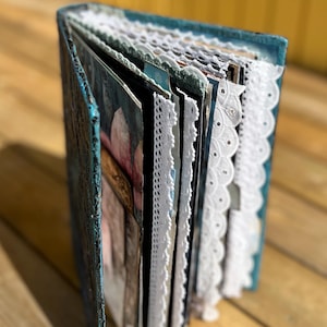 Handmade Vintage-Style Junk Journal - Shabby Chic Scrapbook - Memory Keeper