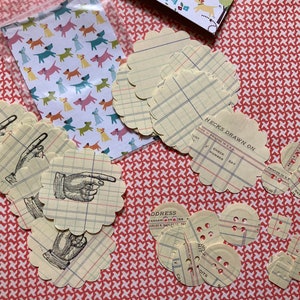 MBG Basics Vintage Ledger Scalloped Stamped Die Cuts Circles and Buttons