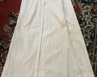 Antique 1890/1900 Victorian Edwardian Women's Winter Weight Textured Cotton Afternoon Skirt