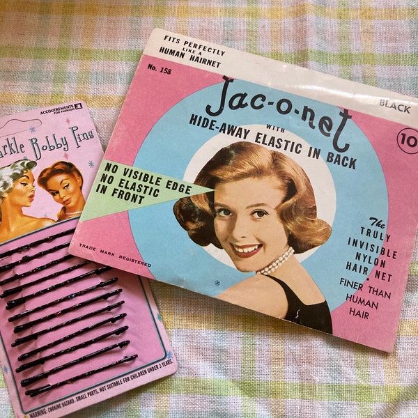 Vintage 1950/60s Jac O Net Hairnets 2003 Fancy Sparkle Bobby Pins