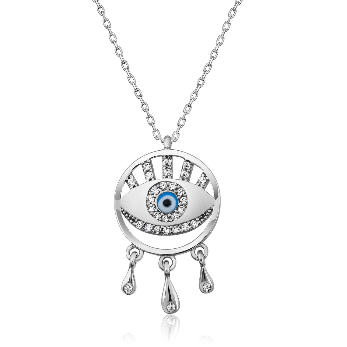 Evil Eye Bead Eye Pendant. Initial Gift. 925 Sterling Silver. Etsy