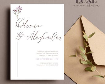 Simple Save The Date, Floral Save The Date, English Countryside Save The Date, Elegant Save The Date, Floral Wedding Save The Date