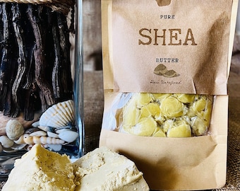 Burro di karité grezzo al 100% / biologico / non raffinato - dorato - dalla Nigeria 100 g