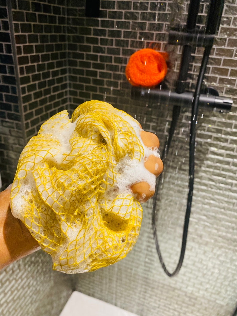 Traditional African Bath & Shower Body Exfoliating Net Sponge wash kankan SAPO image 7
