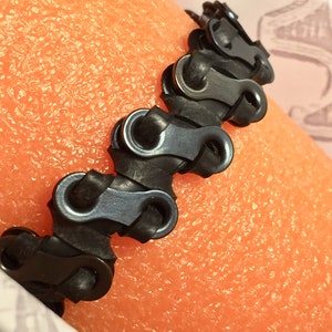 Bicycle chain link bracelet, Limited BLACK EDITION, Handmade jewelry from bike parts, Gift for cyclists and triathletes + unique branded box