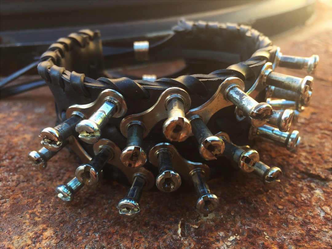 Weißes Punk Leder Armband Mit Reißverschluss - Gothic Schmuck Unisex