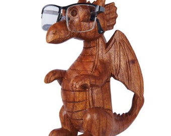 Natural wood dragon glasses holder,Birthday, Mothers day, Anniversary, Best friend, Sorry, New hone Present