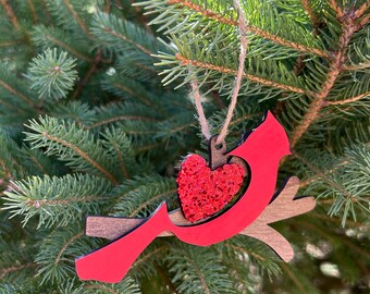 Heavenly Visitor Cardinal with Heart