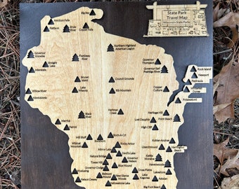 WI State Parks Travel Map **FREE SHIPPING!**