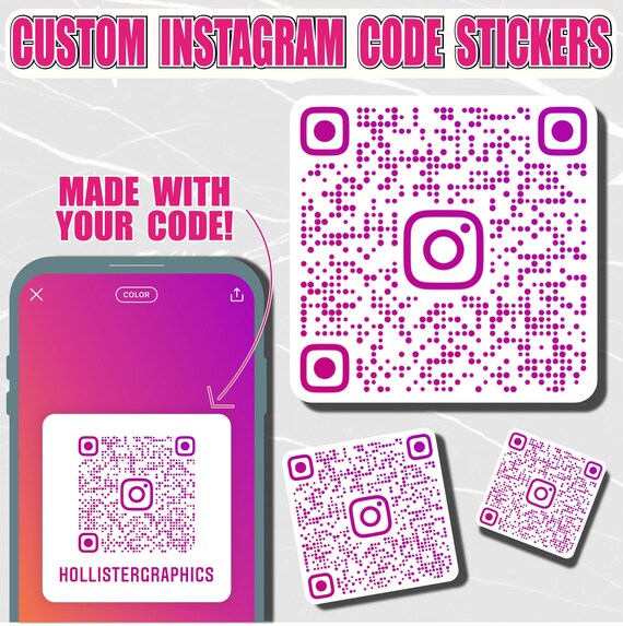 Custom Instagram Scan Code Sticker Scannable Instagram Code | Etsy