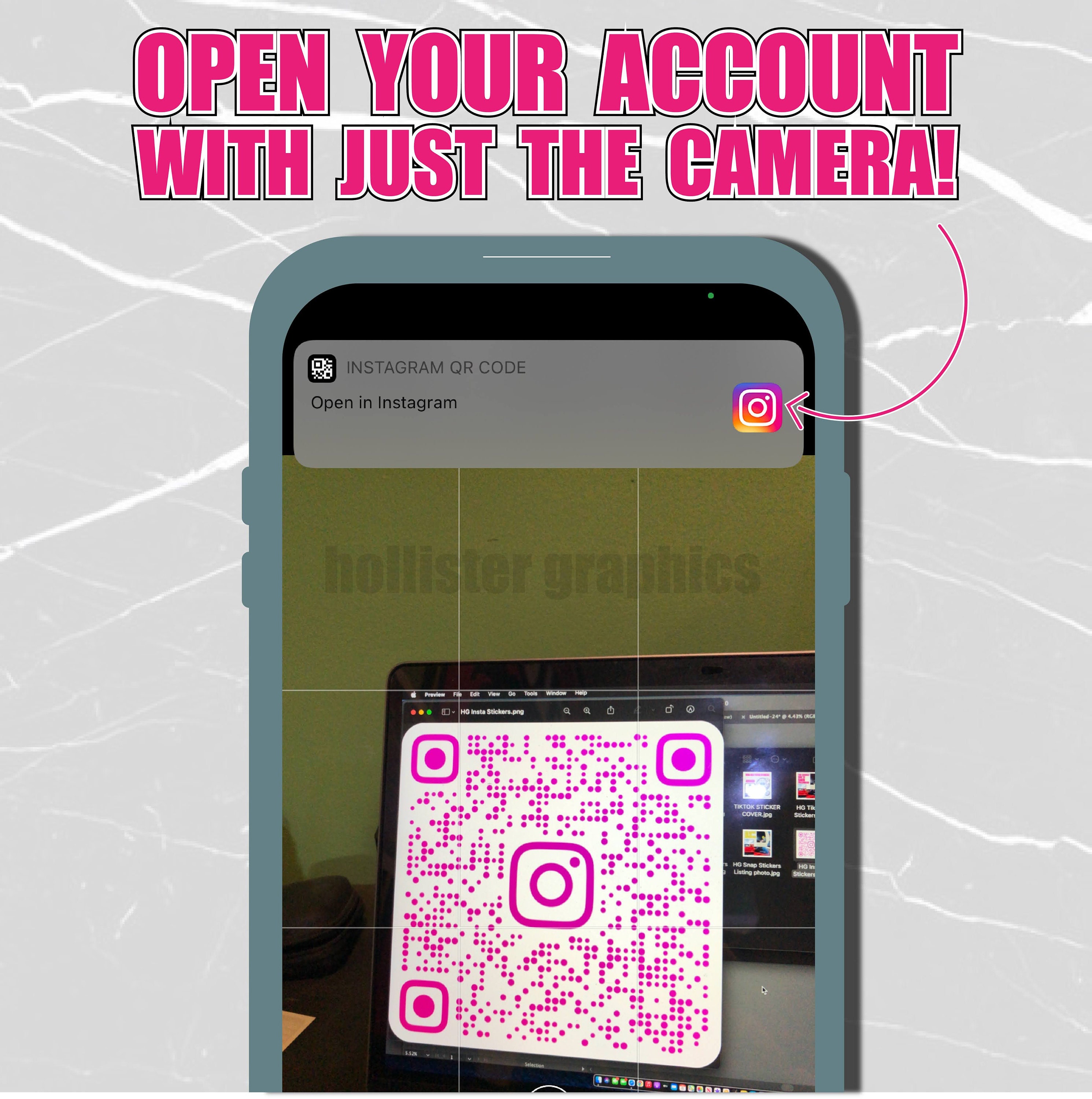 Custom Instagram Scan Code Sticker Scannable Instagram Code Etsy