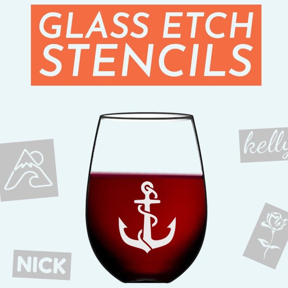 Custom Glass Etching Stencil Adhesive Vinyl Stencil For Etsy