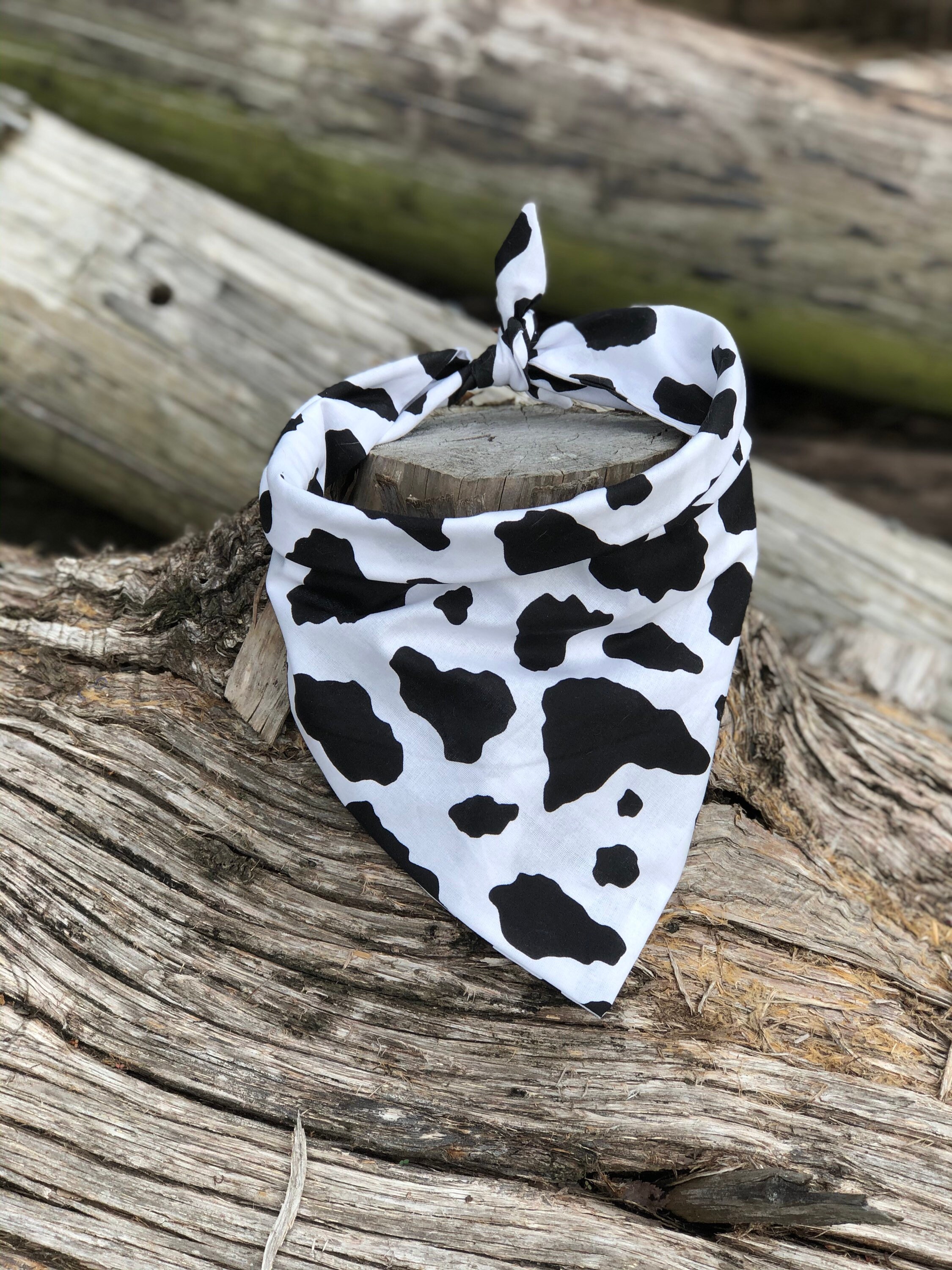 Cow Print Dog Bandana | Etsy