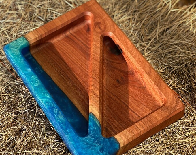 Eucalyptus & Blue Epoxy Catch All Tray