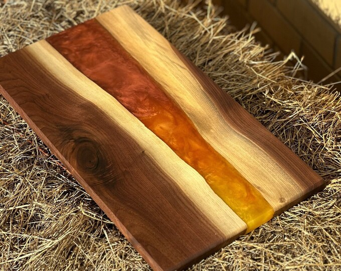 Walnut & Sunset Epoxy Serving Board