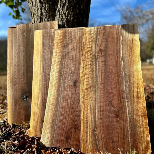 Walnut Blanks | Prepped Charcuterie Cutting Board | MIY DIY Charcuterie | Surfaced Kiln Dried Slab | Live Edge Raw Walnut