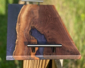 Personalized Walnut & Epoxy Charcuterie Board | Free Engraving | Wedding Gift