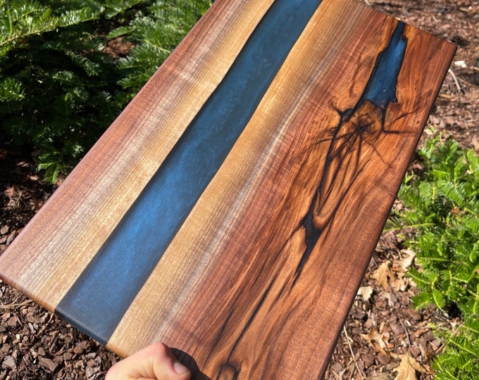 Epoxy & Wood River Charcuterie Board