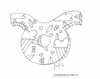 taurus coloring etsy