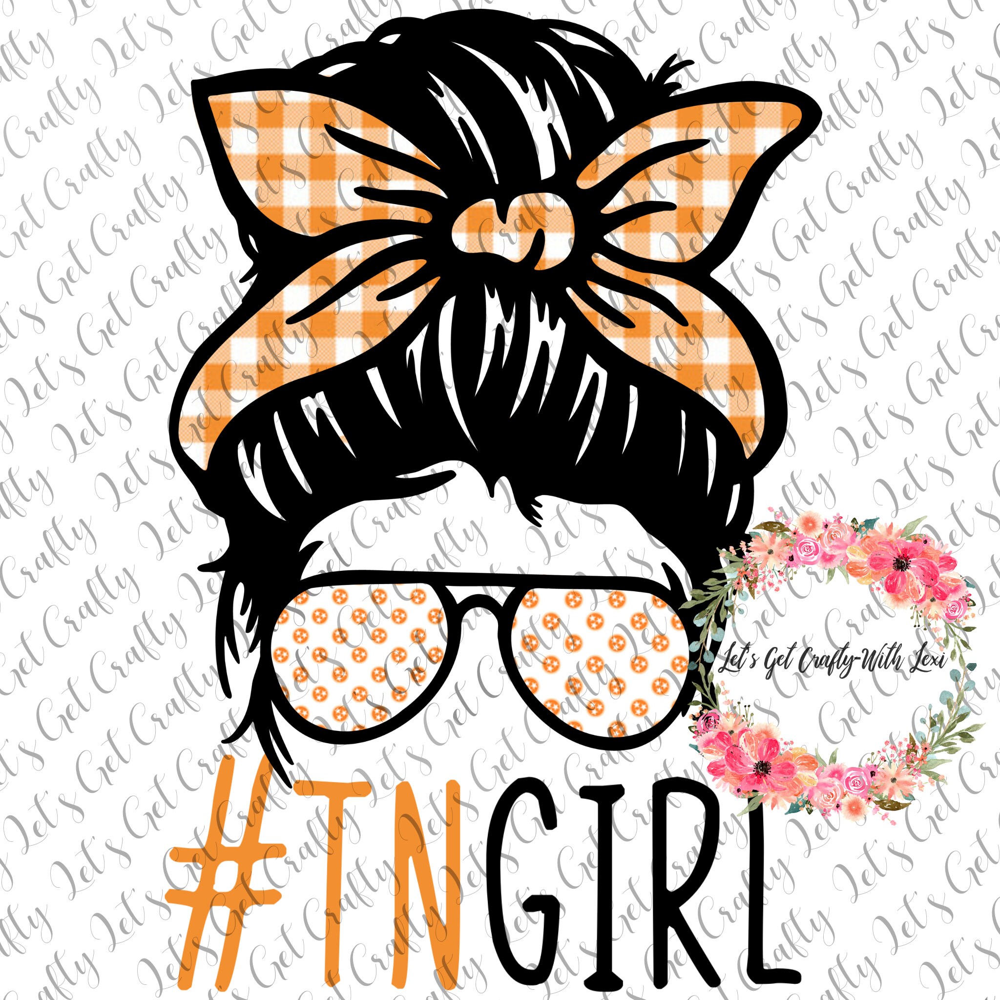 Tennessee Girl messy bun Digital PNG Printable File for | Etsy