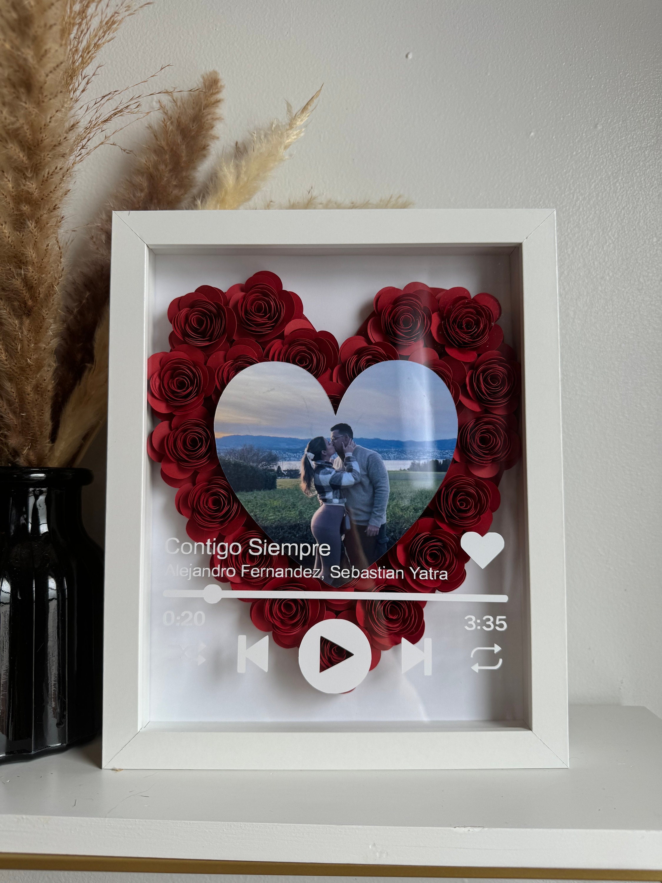 Custom Song Name Shadow Box – Paper Flower Anniversary Gift - Etsy