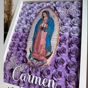Caixa de sombra da Virgem de Guadalupe bendise este hogar