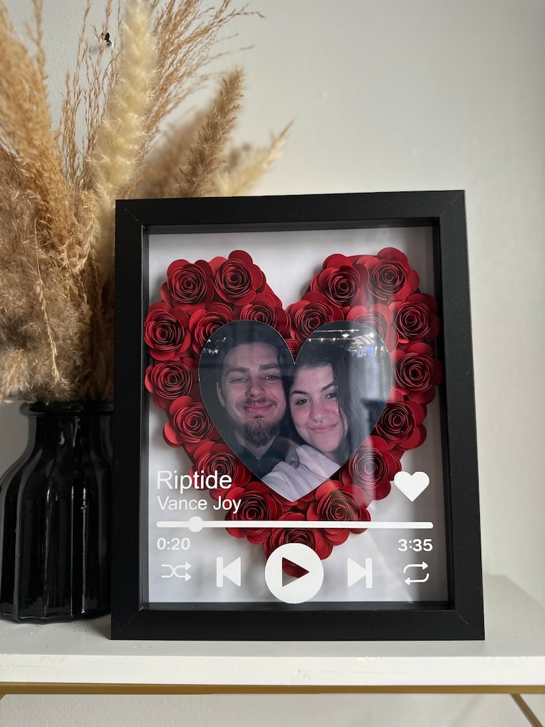 Custom Song Name Shadow Box – Paper Flower Anniversary Gift - Etsy