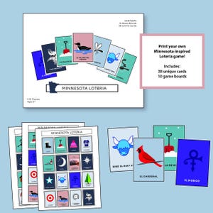 ¡Juego de cartas de lotería inspirado en Minnesota! (Descarga digital)