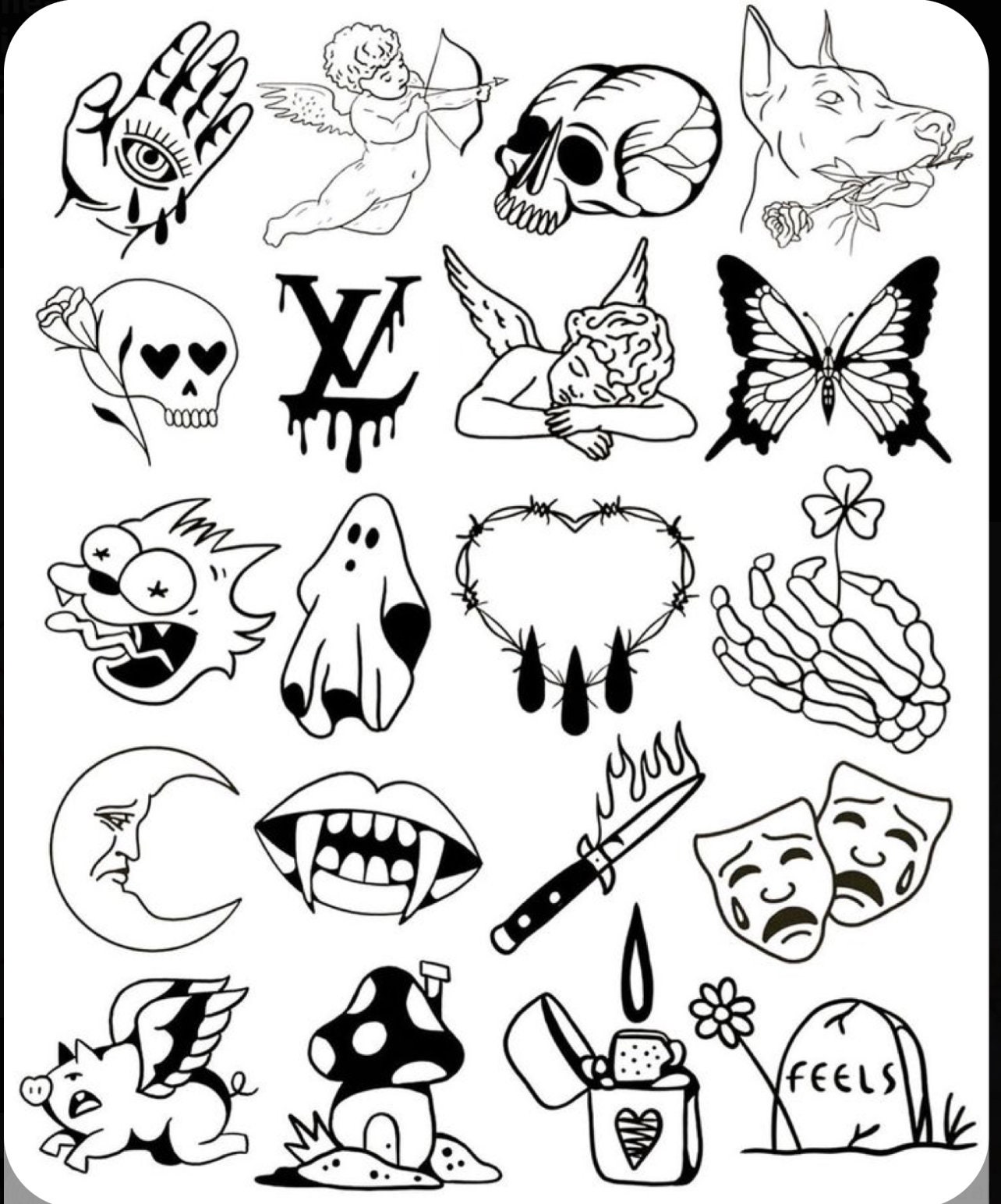 Pre-made Tattoo Stencils, Ready to Use Tattoo Stencils, Tattoo Stencils,  Stencil Paper Pre-made Tattoo Stencils 