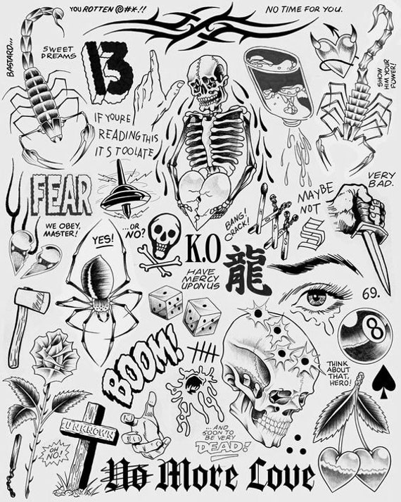 Pre-made Tattoo Stencils, Ready to Use Tattoo Stencils, Tattoo Stencils,  Stencil Paper Pre-made Tattoo Stencils 