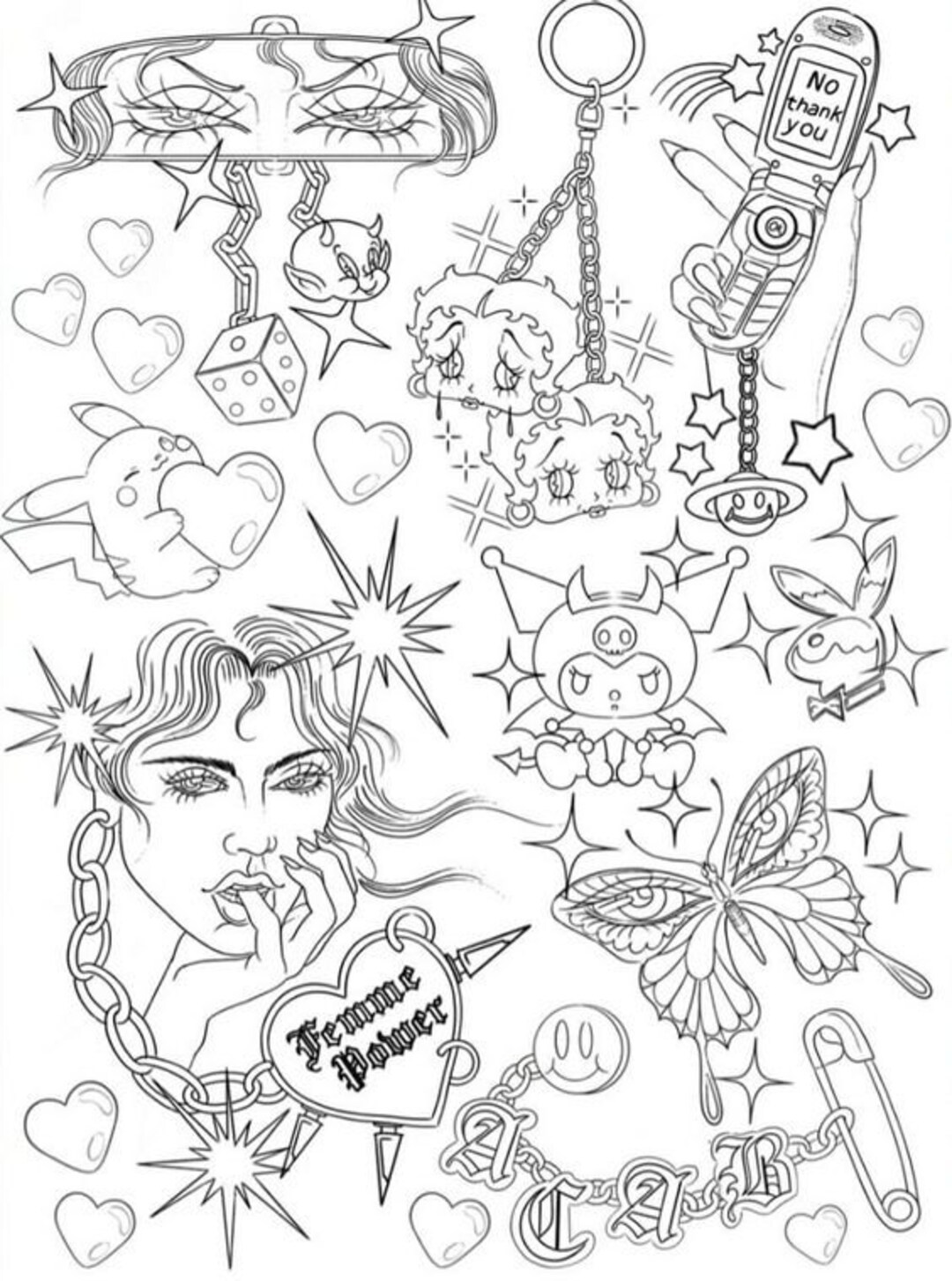 Premade Tattoo Stencils, Ready to Use Tattoo Stencils, Tattoo Stencils