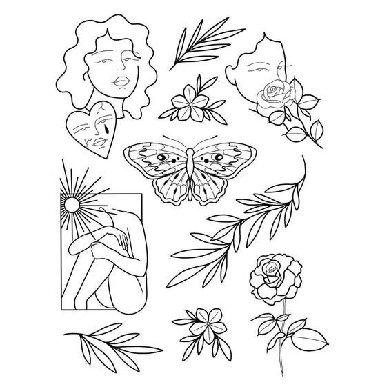 Premade Tattoo Stencils Ready to Use Tattoo Stencils Tattoo Etsy