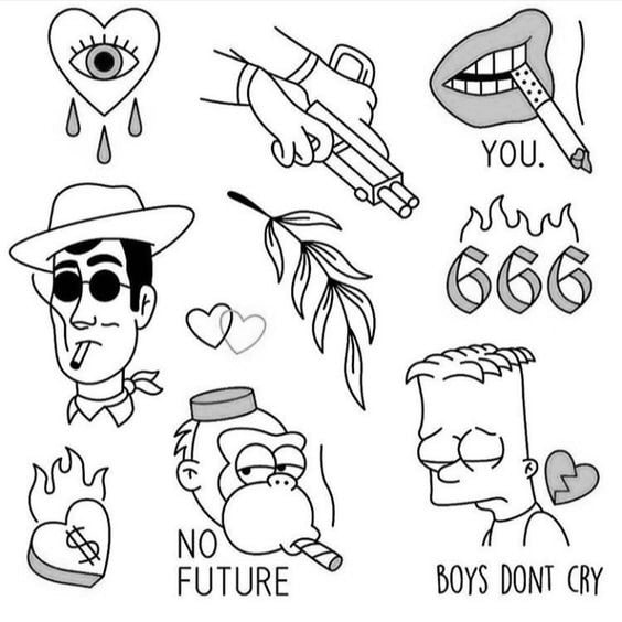 Premade Tattoo Stencils Ready to Use Tattoo Stencils Tattoo Etsy