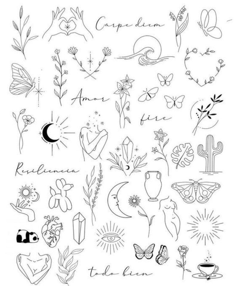 Premade Tattoo Stencils Ready to Use Tattoo Stencils Tattoo Etsy